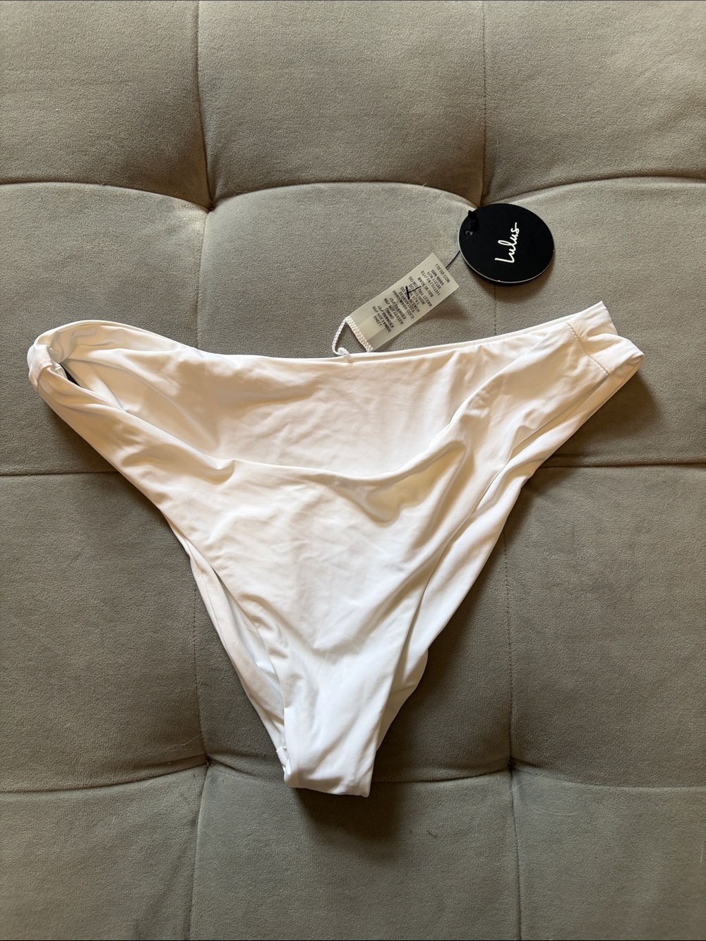 Lulus Poolside Party White High-Cut Swim Bottoms